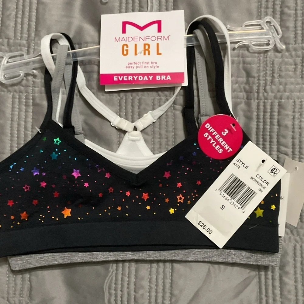 Maidenform Big Girls 3-pc. Bralette NWT Size Small